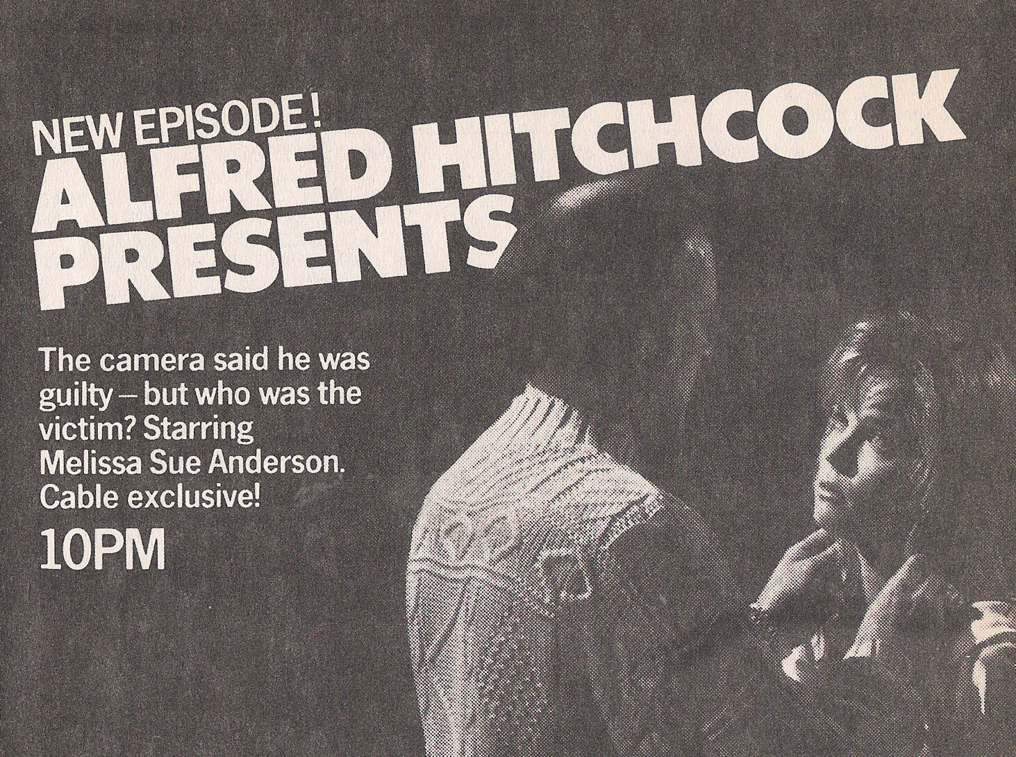 Melissa Sue Anderson in Alfred Hitchcock Presents  VCR: Very Careful Rape TV Guide ad